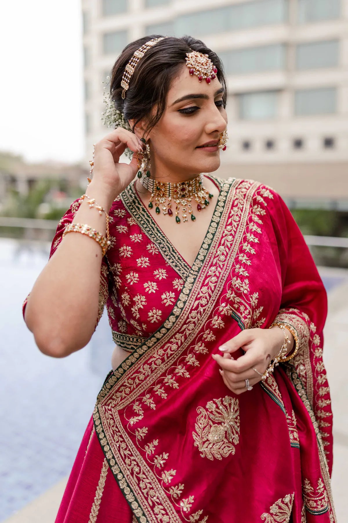 Premium Green Applique Lehenga