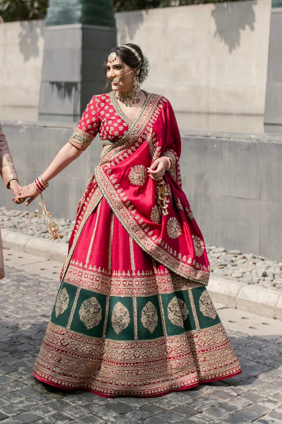 Premium Green Applique Lehenga