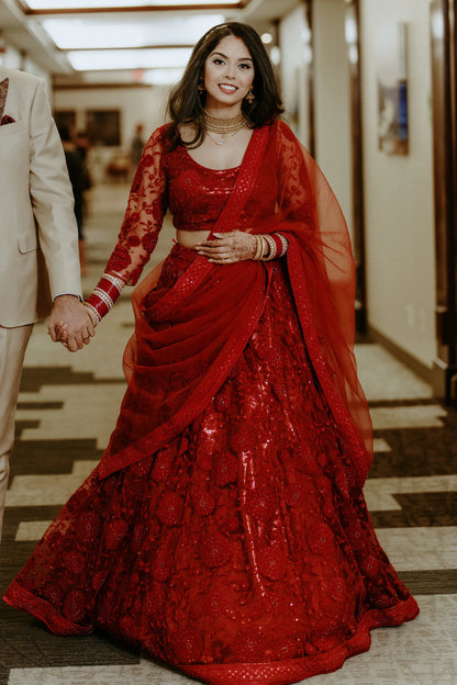 Scarlet Dream Applique Lehenga