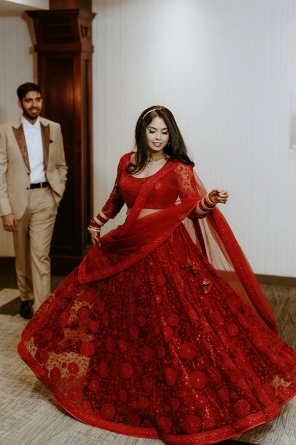 Scarlet Dream Applique Lehenga